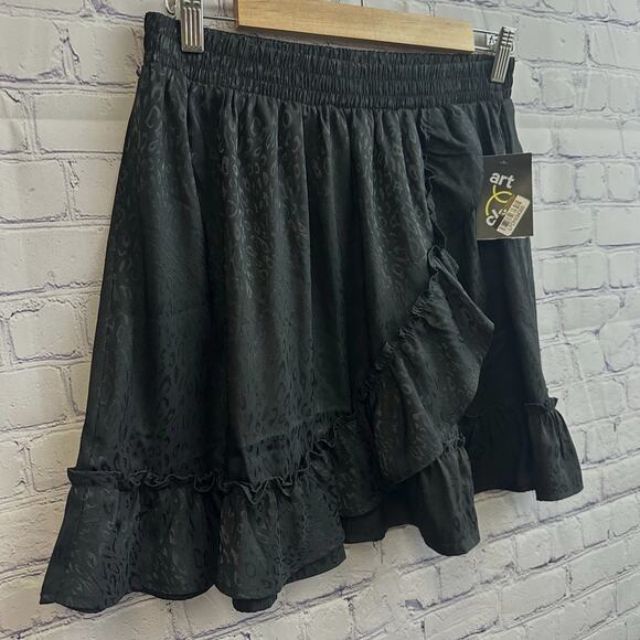 Art Class Black Leopard Print Ruffle Skirt Girls Size XXL 18 NEW Flowy Summer - Picture 3 of 6
